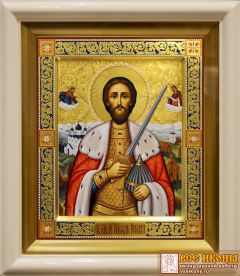 Рукописная икона Александр Невский 62 (Размер 27*31 см)