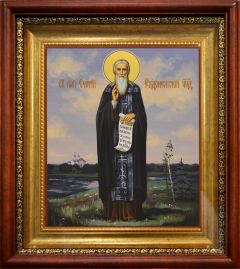 Рукописная икона Сергий Радонежский 44 