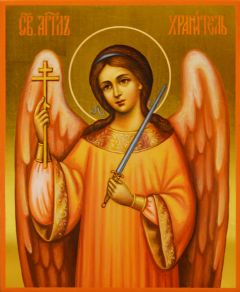 Рукописная икона Ангел Хранитель 138 