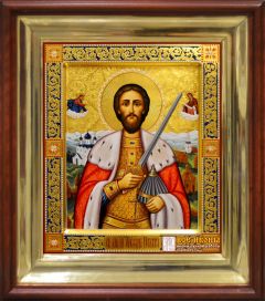 Рукописная икона Александр Невский 62 (Размер 27*31 см)