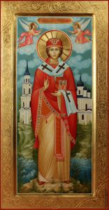 Рукописная икона Никита Новгородский