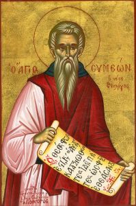 Рукописная икона Симеон Новый Богослов