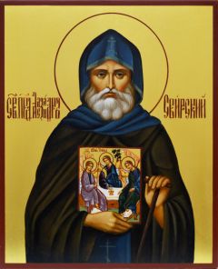 Рукописная икона Александр Свирский 6