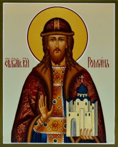 Рукописная икона Роман князь Рязанский