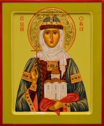 Рукописная икона Ольга равноапостольная 14 (Размер 21*25 см)