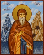 Рукописная икона Нил Афонский