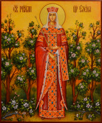 Рукописная икона Елена равноапостольная №33 (Размер 17х21 см)
