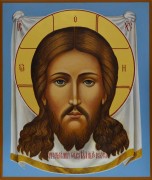 Рукописная икона Спас Нерукотворный 2