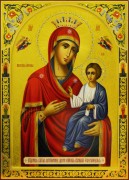 Рукописная Иверская икона с резьбой 8